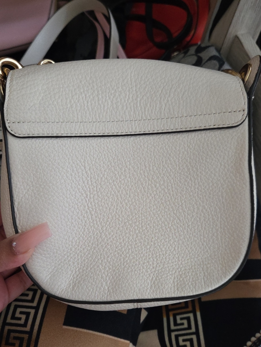 Coach Pebbled Leather Crossbody Bag light cream color - Picture 5 of 5